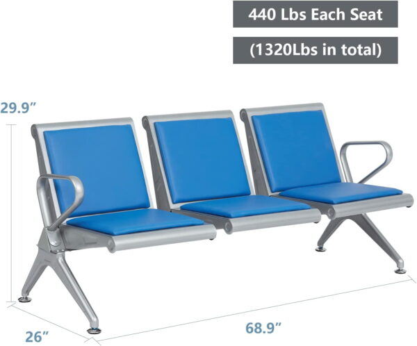 three Seater Waiting Chair with Cushion - Image 4